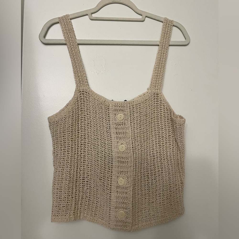 Crochet Sweater-Knit Crop Top